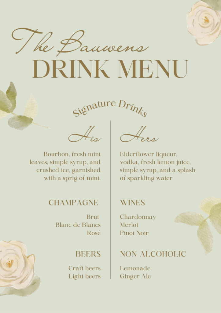 menu